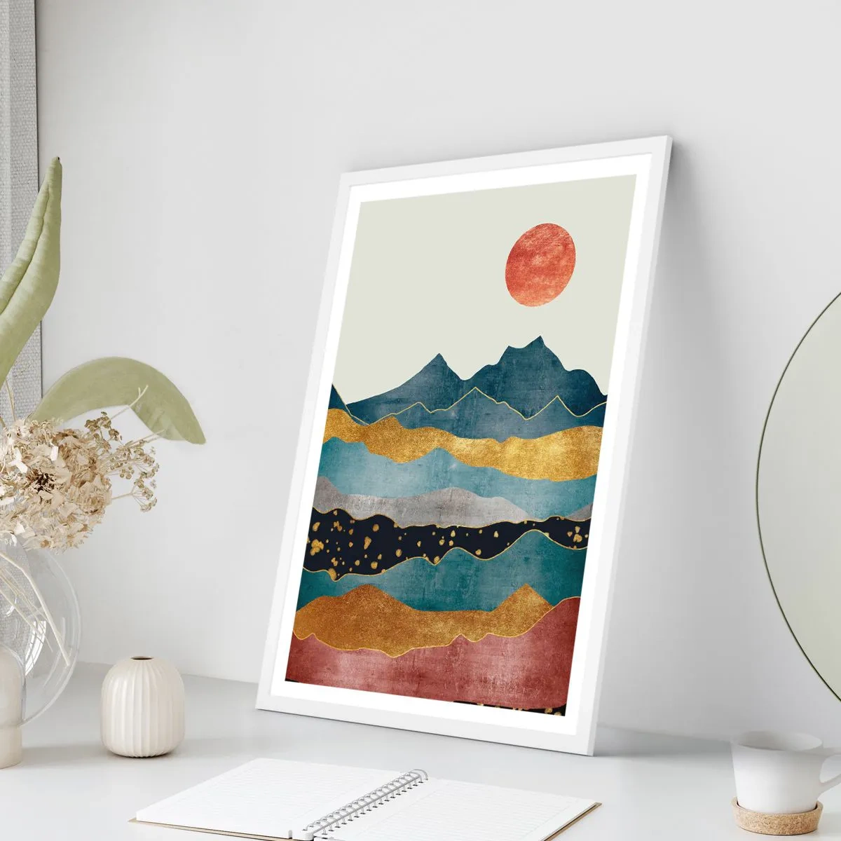 Affisch i vit ram - Världens tvärsektion - 30x40 cm