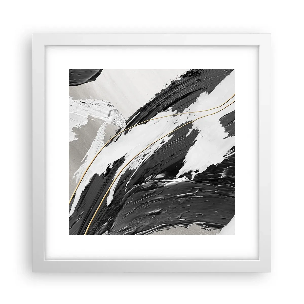 Affisch i vit ram - Storslagen abstraktion - 30x30 cm