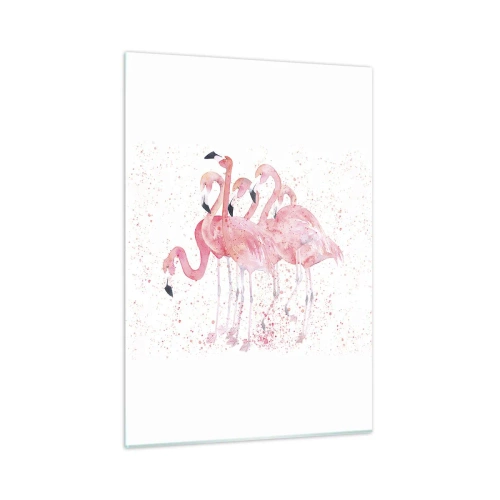Glastavla - Bild på glas - Rosa bandet - 50x70 cm