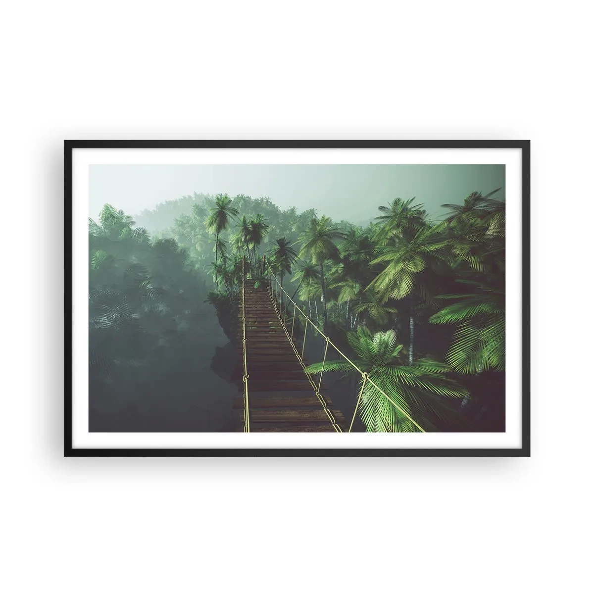 Affisch i svart ram - Över grönskans kaos - 91x61 cm