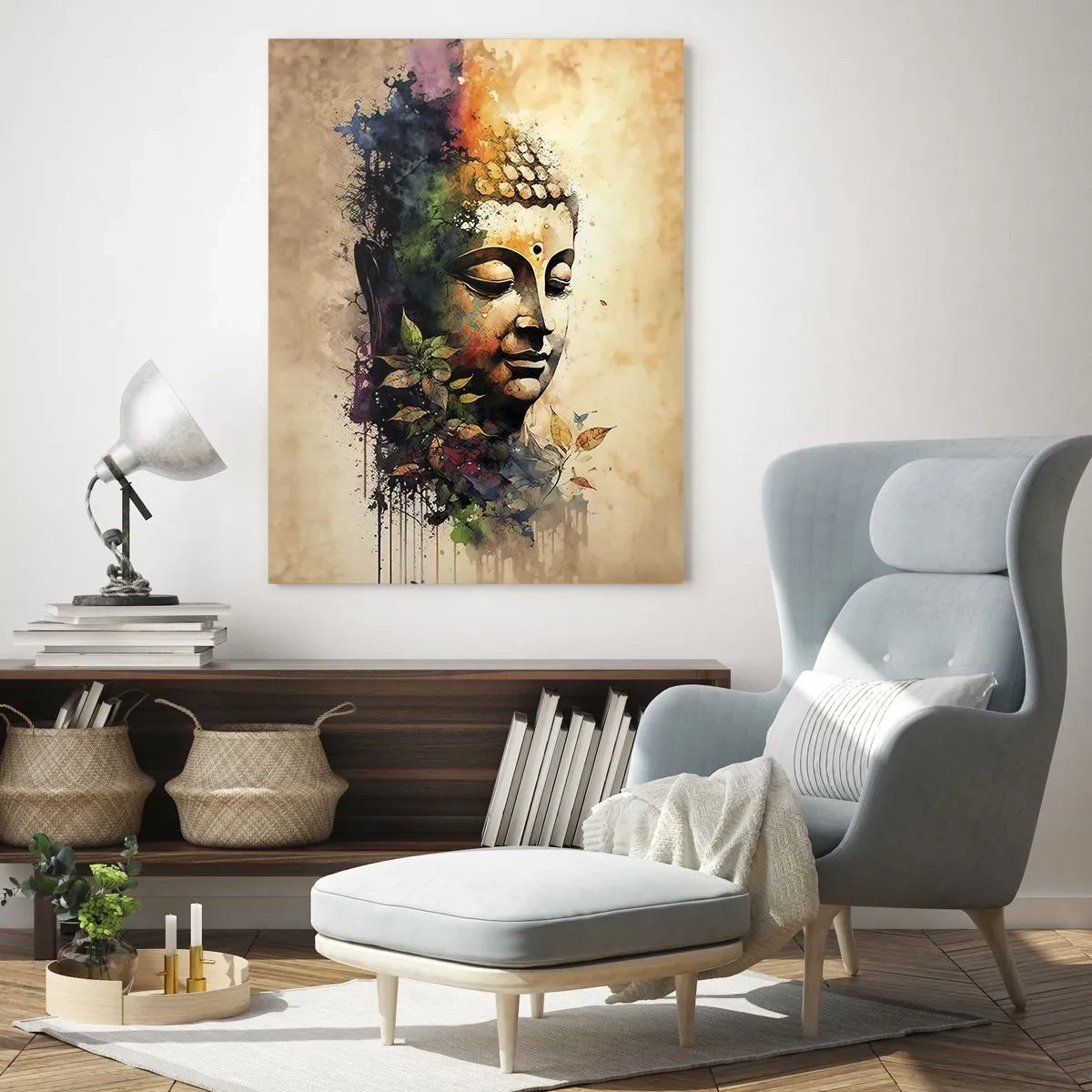 Glastavla - Bild på glas - Namaste! - 50x70 cm