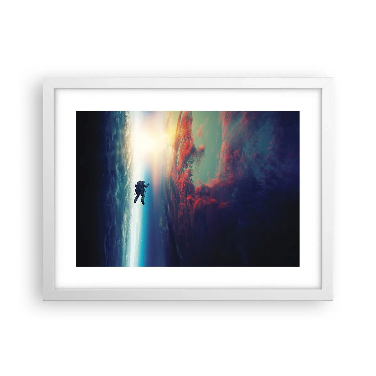 Affisch i vit ram - Stå emot universumet - 40x30 cm