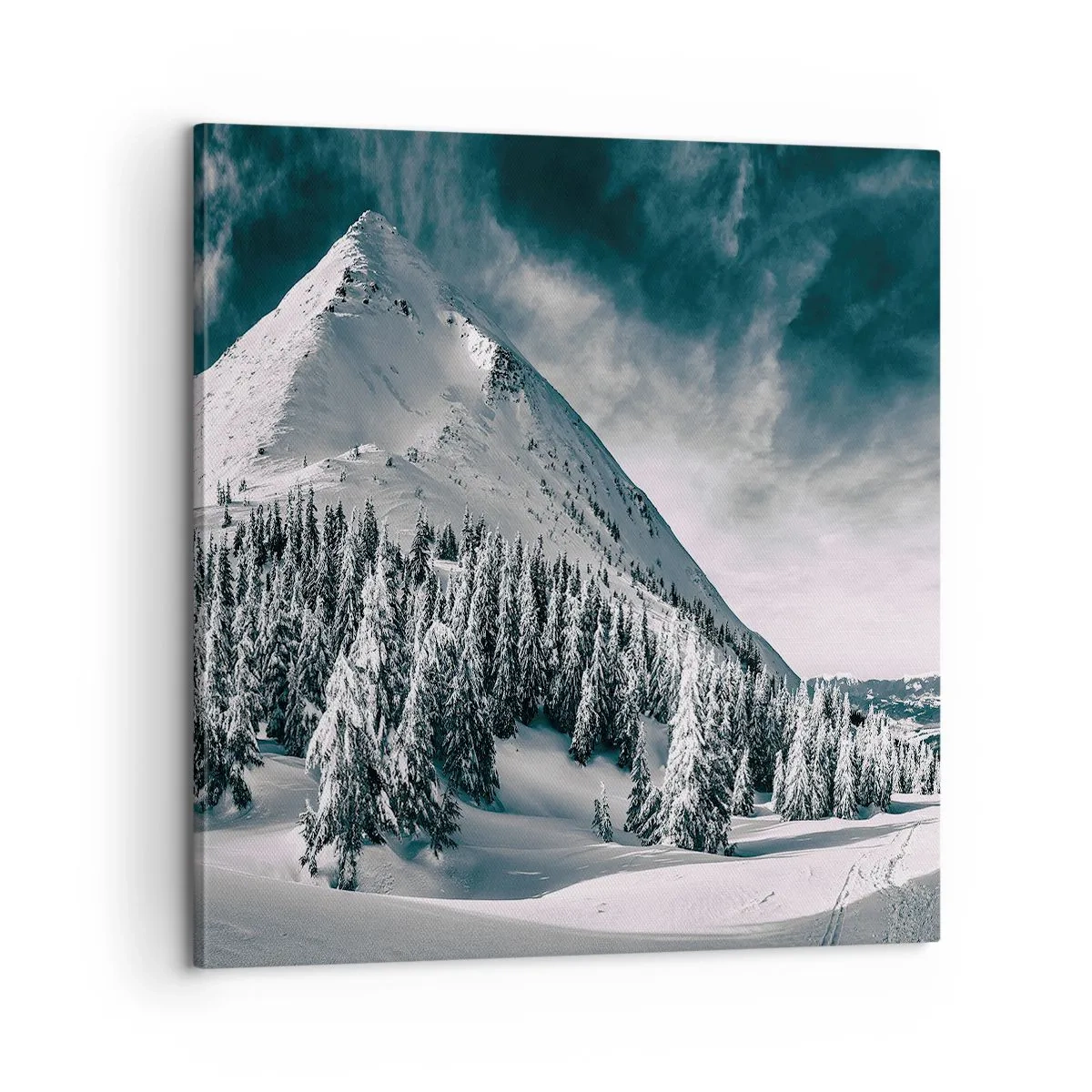 Canvastavla - Bild på duk - Snö- och islandet - 60x60 cm