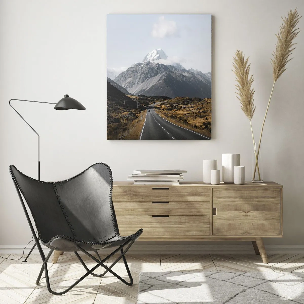 Glastavla - Bild på glas - Väg till fjällens hjärta - 50x70 cm