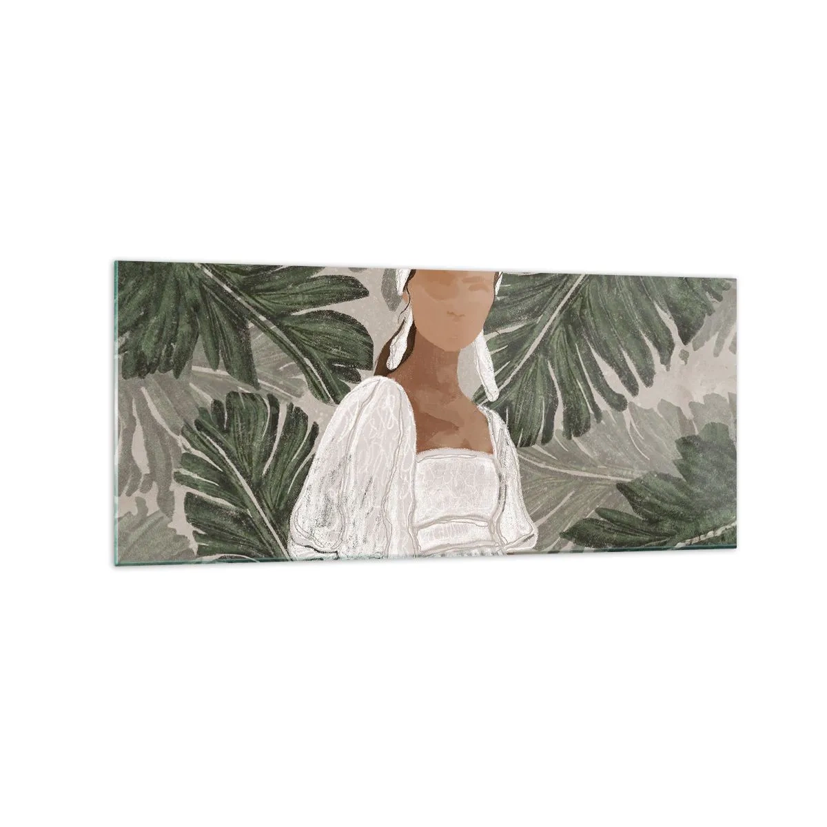 Glastavla - Bild på glas - Exotiskt porträtt - 120x50 cm