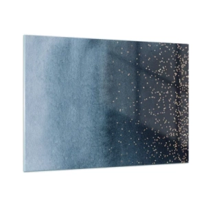 Glastavla - Bild på glas - Komposition – blåa faser - 100x70 cm