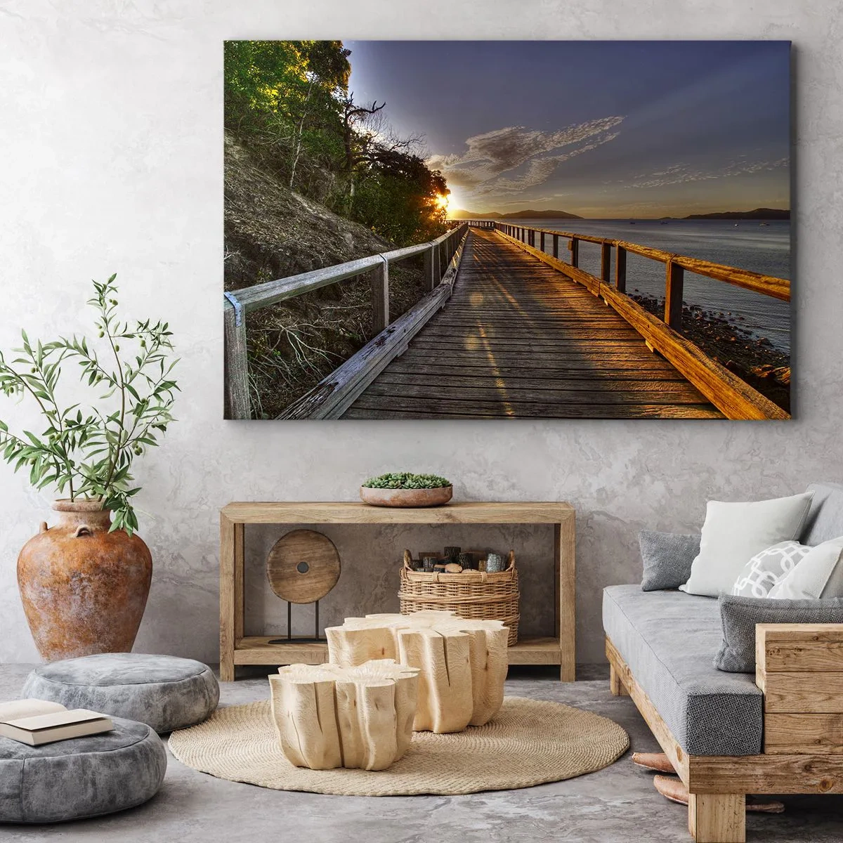 Canvastavla - Bild på duk - Gå, fortsätt gå mot solen - 120x80 cm