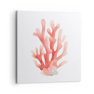 Canvastavla - Bild på duk - Korallfärgad korall - 60x60 cm