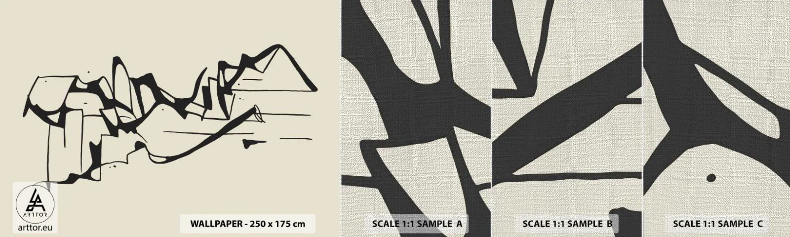 Provbit av fototapet Premium Canvas - Kanske ett landskap - Minimalism, Bit, Linje - 100x30 cm