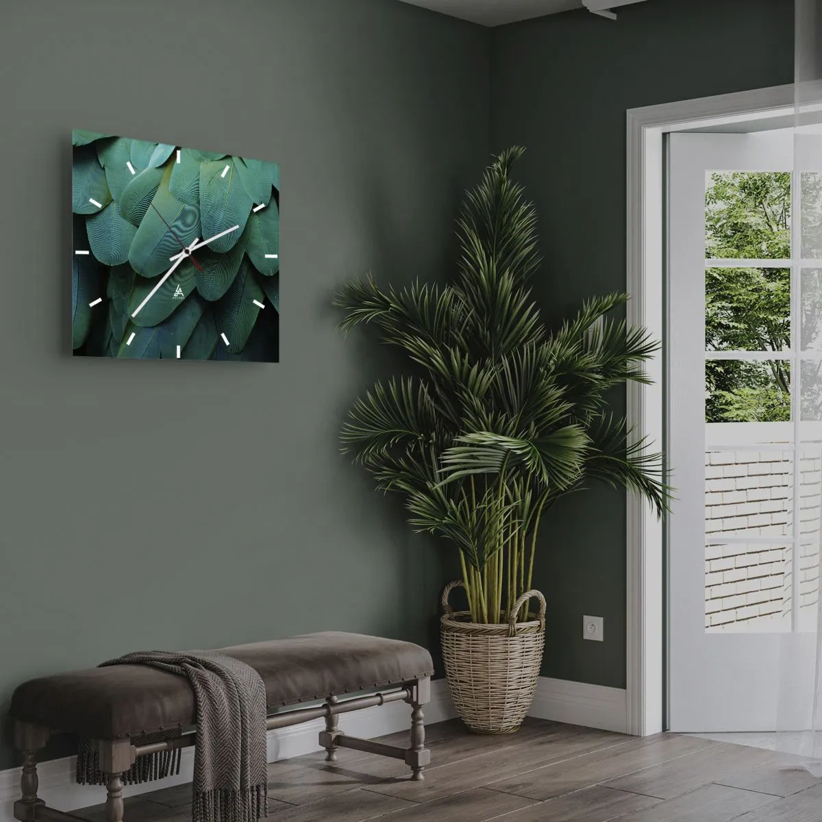 Väggklocka - Klocka på glas - Precision av papegojans natur - 40x40 cm