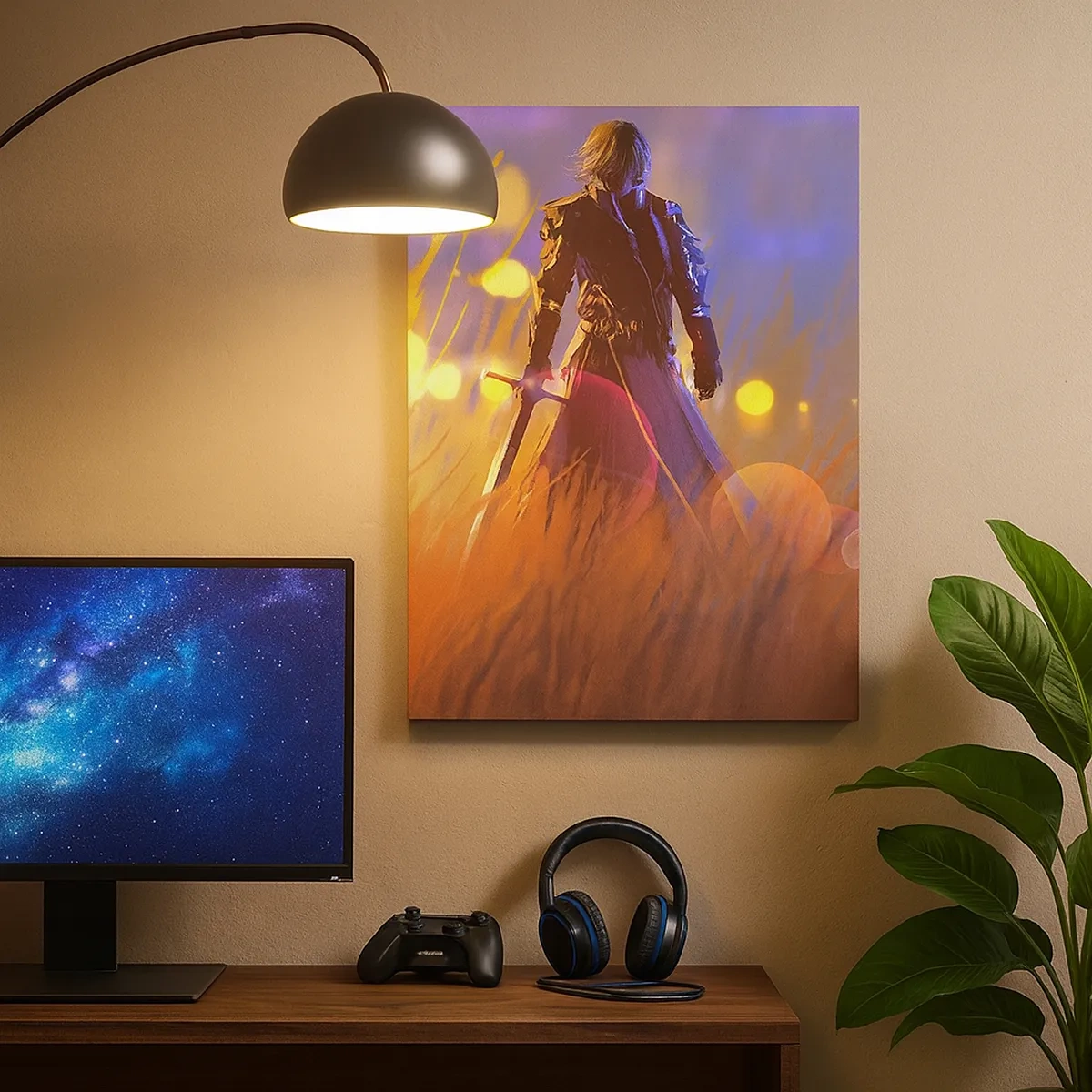 Canvastavla - Bild på duk - Vandrande riddare - 50x70 cm