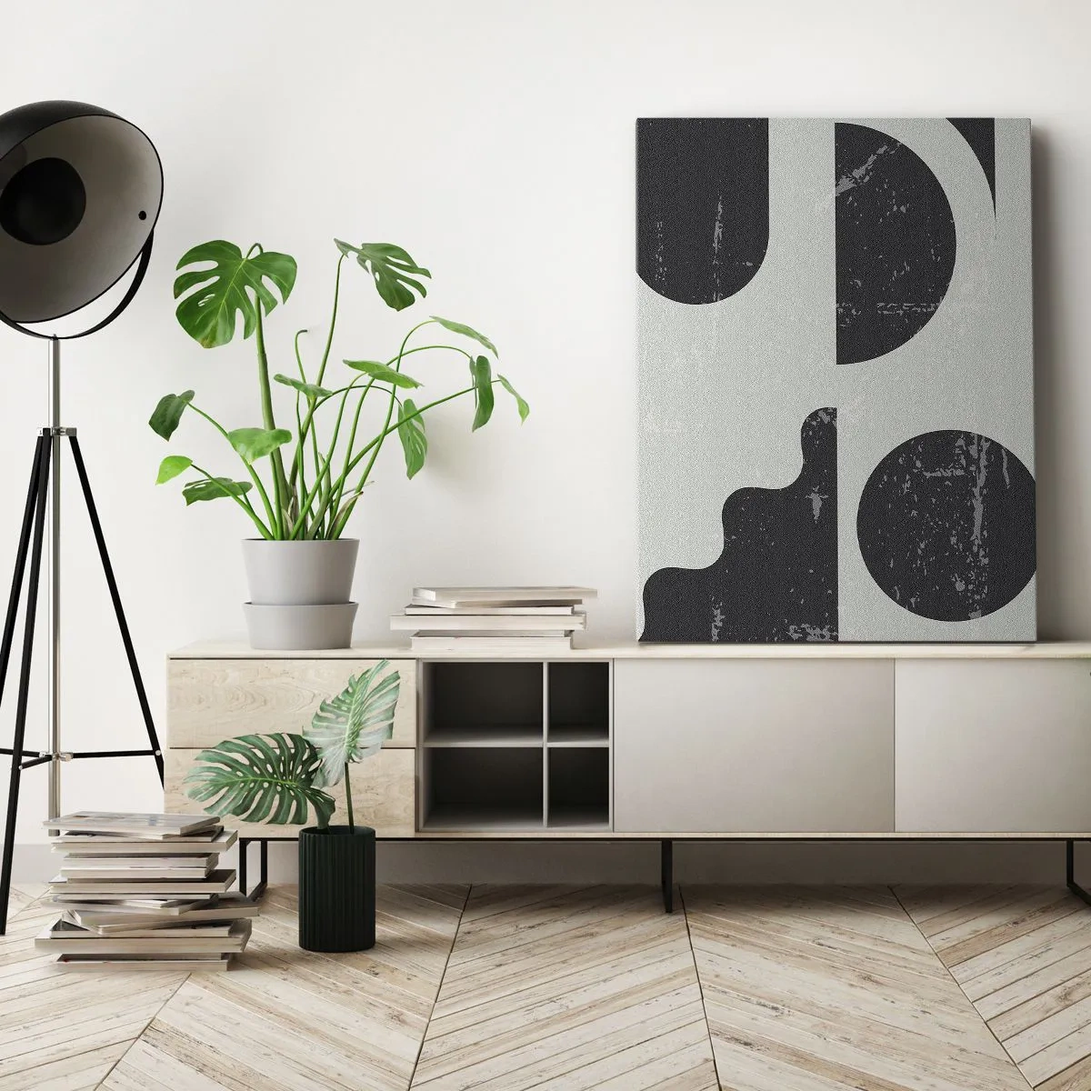 Canvastavla - Bild på duk - Komposition ovanför och under - 55x100 cm