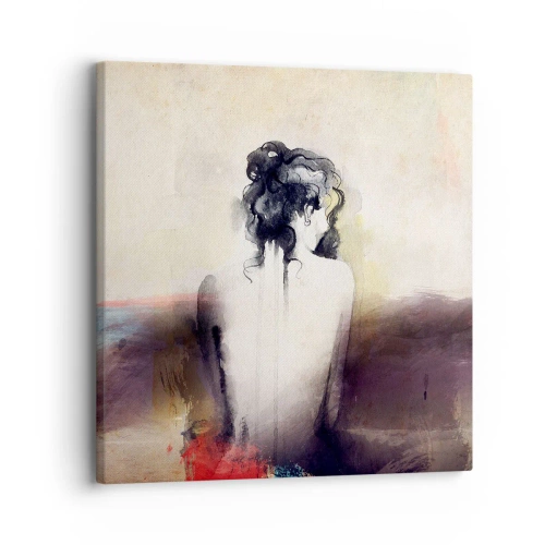 Canvastavla - Bild på duk - Moderata linjer, ovala former - 30x30 cm