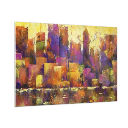 Glastavla - Bild på glas - Metropolis komposition - 100x70 cm