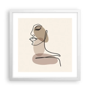 Affisch i vit ram - Skönhetens säkra linje - 40x40 cm