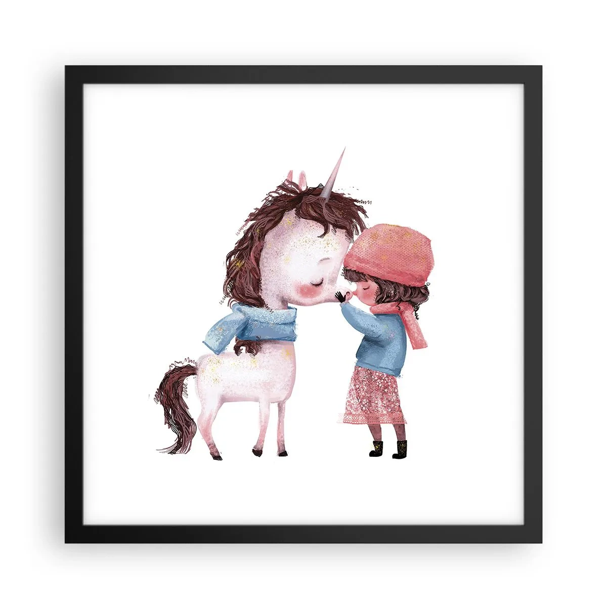 Affisch i svart ram - Vintersaga - 40x40 cm