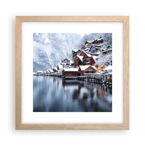 Affisch i ram av ljusek - I vinterns dräkt - 30x30 cm