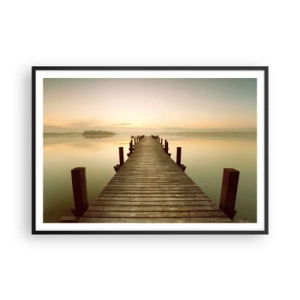 Affisch i svart ram - Förgryning, gryning, ljus - 100x70 cm