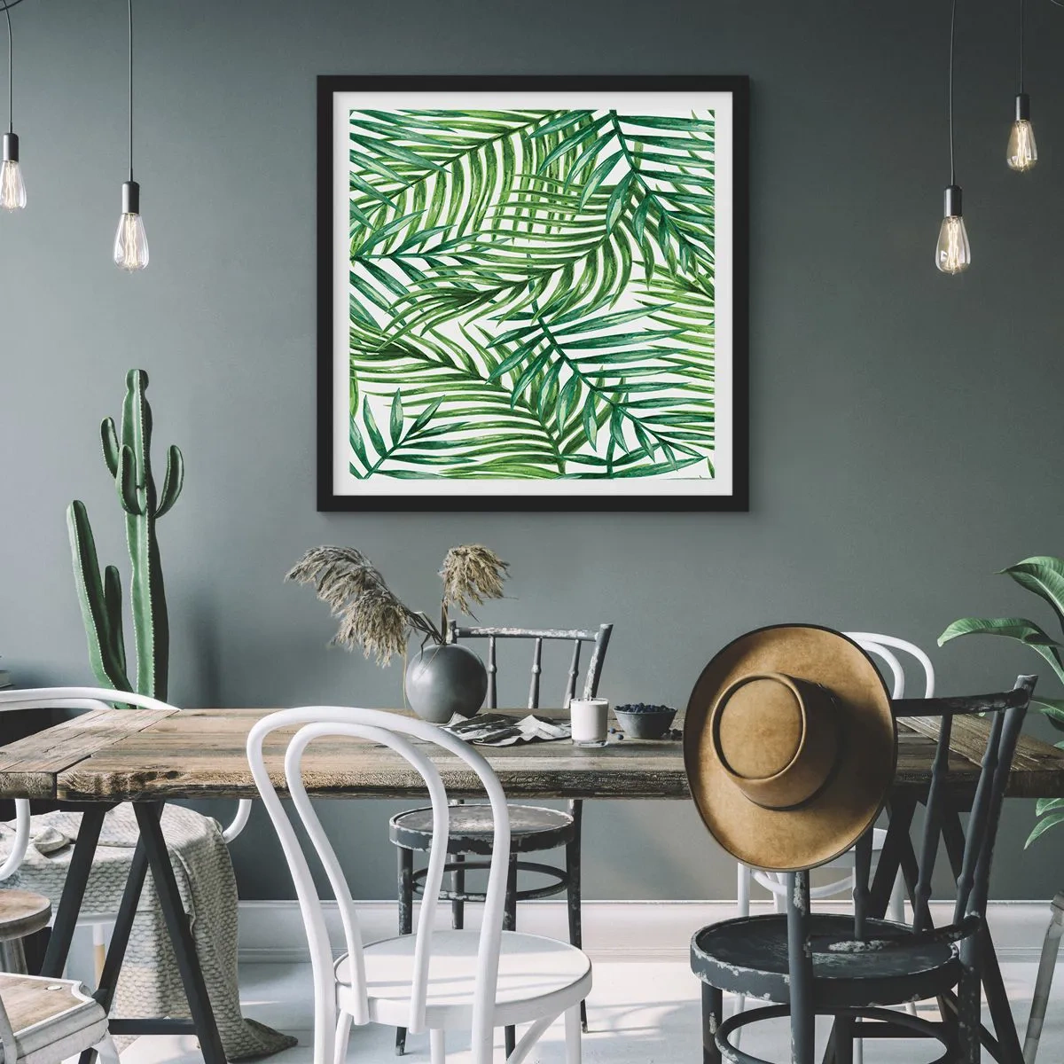 Affisch i svart ram - Under gröna baldakinen - 50x50 cm