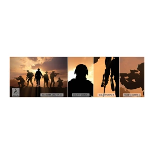 Provbit av självhäftande fototapet Deluxe Sticker - Brothers in arms - Militär, Soldat, Gevär - 100x30 cm