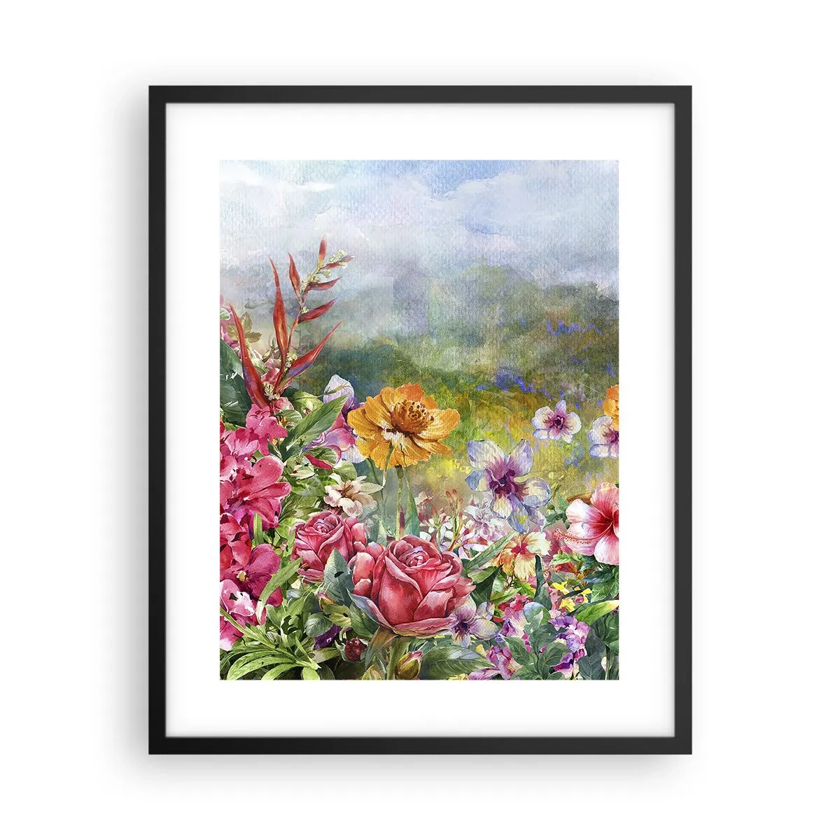 Affisch i svart ram - En trädgård som blivit galen - 40x50 cm