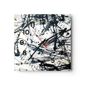 Väggklocka - Klocka på glas - Med eller utan någon mening? - 30x30 cm