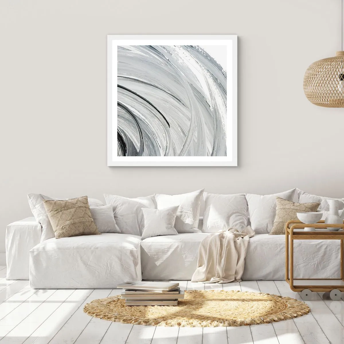 Affisch i vit ram - Orbital komposition - 60x60 cm