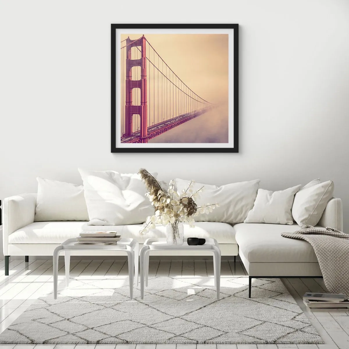 Affisch i svart ram - Mellan himlen och jorden - 40x40 cm