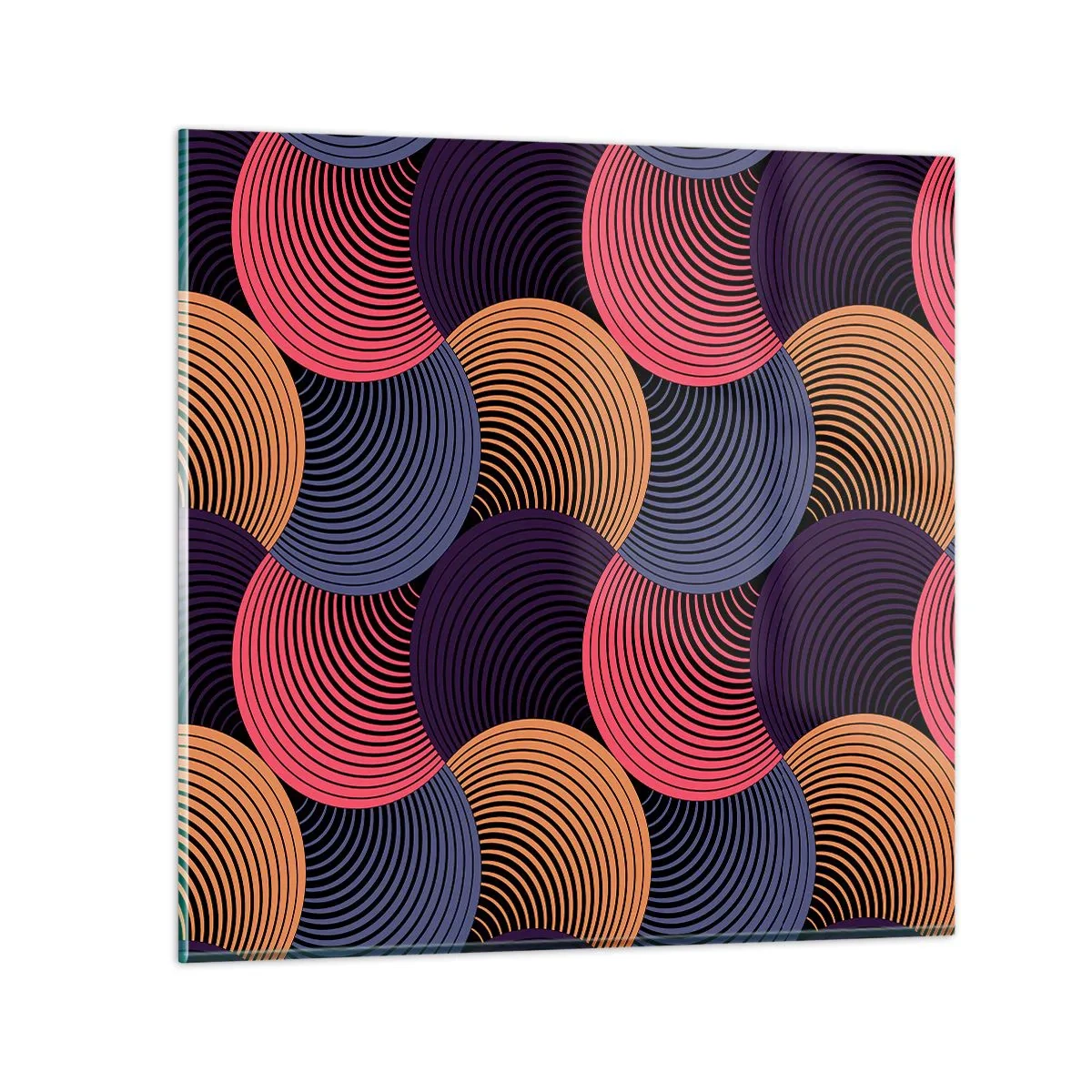 Glastavla - Bild på glas - I en cirkulär rytm - 40x40 cm