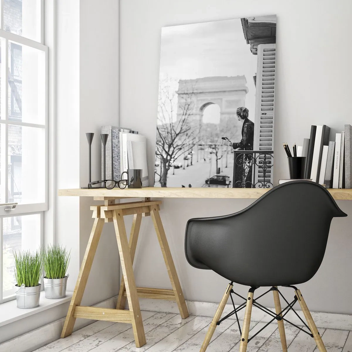 Glastavla - Bild på glas - Rum med utsikt - 80x120 cm