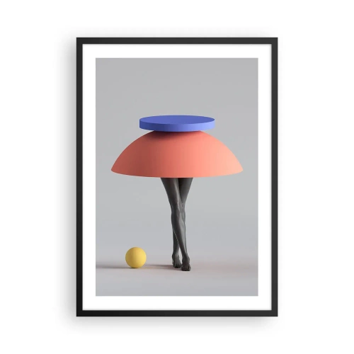 Affisch i svart ram - Surrealistisk figur med geometriska former - 50x70cm - Surrealistisk komposition - Modern väggdekoration för vardagsrum och sovrum ARTTOR