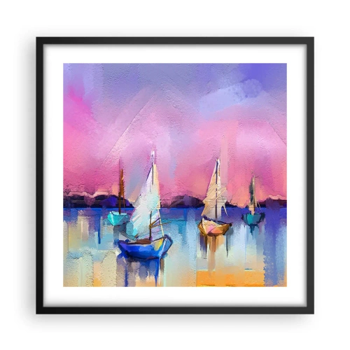 Affisch i svart ram - Riktning: öppet vatten - 50x50 cm