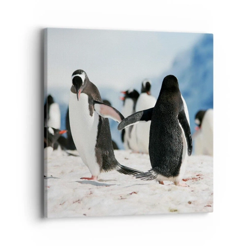 Canvastavla - Bild på duk - Dans på snön - 40x40 cm