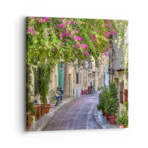 Canvastavla - Bild på duk - Blommande gata - 30x30 cm