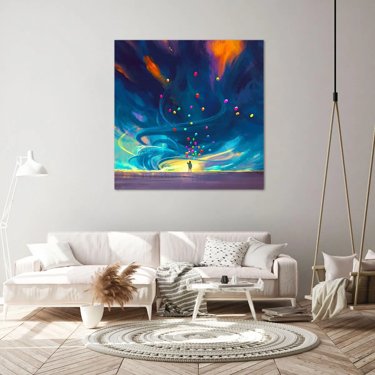 Canvastavla - Bild på duk - Blå vind - 30x30 cm