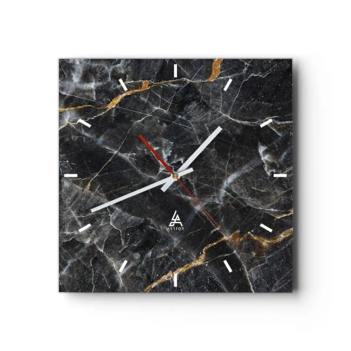 Väggklocka - Klocka på glas - Stenens interna liv - 40x40 cm