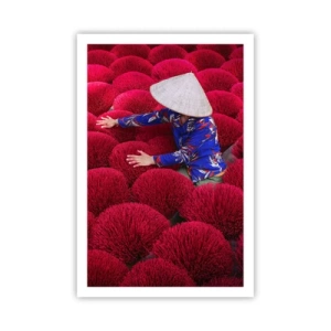 Affisch - På ett risfält - 61x91 cm