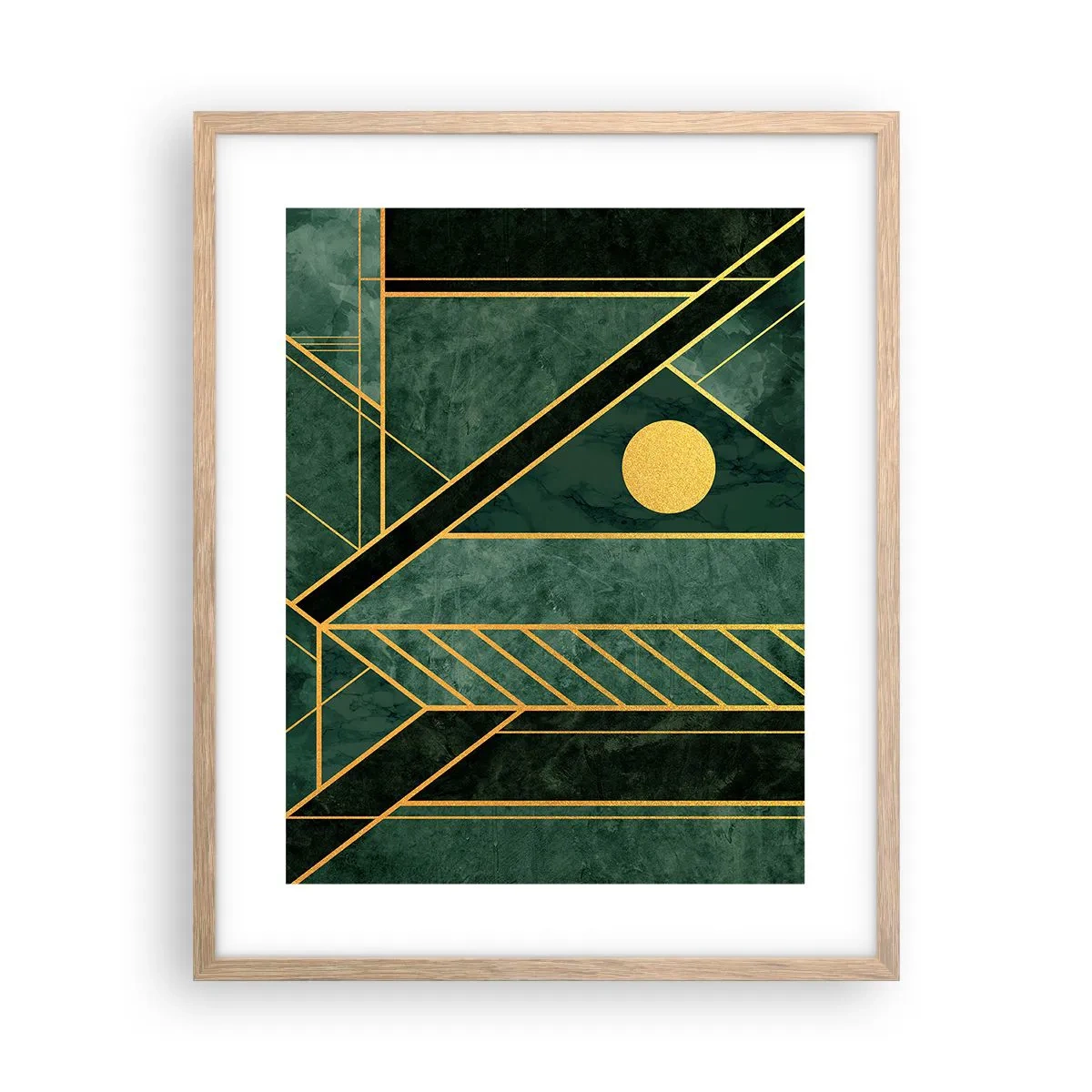 Affisch i ram av ljusek - Dynamik av guld och azurblå - 40x50 cm