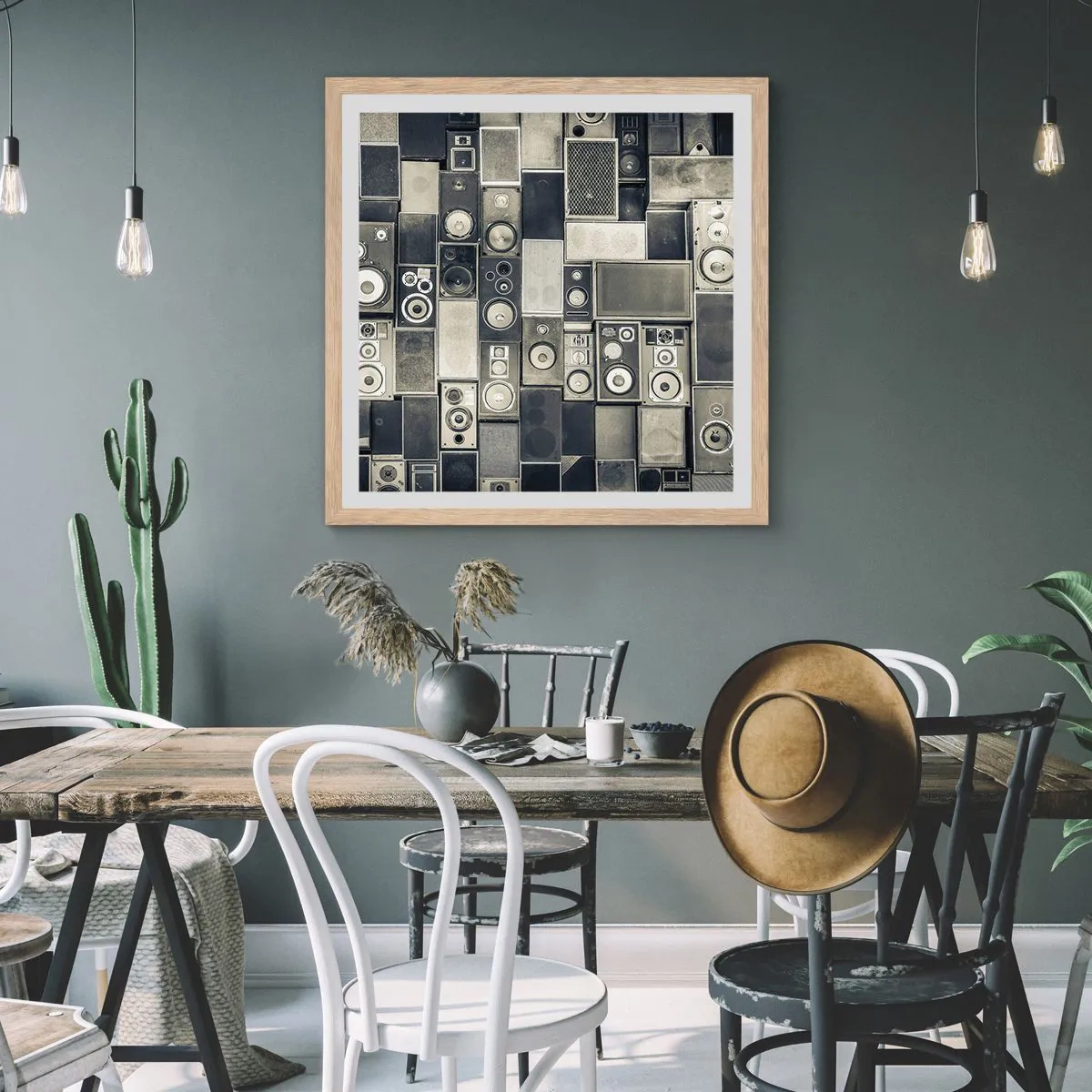 Affisch i ram av ljusek - Allt väl - 40x40 cm