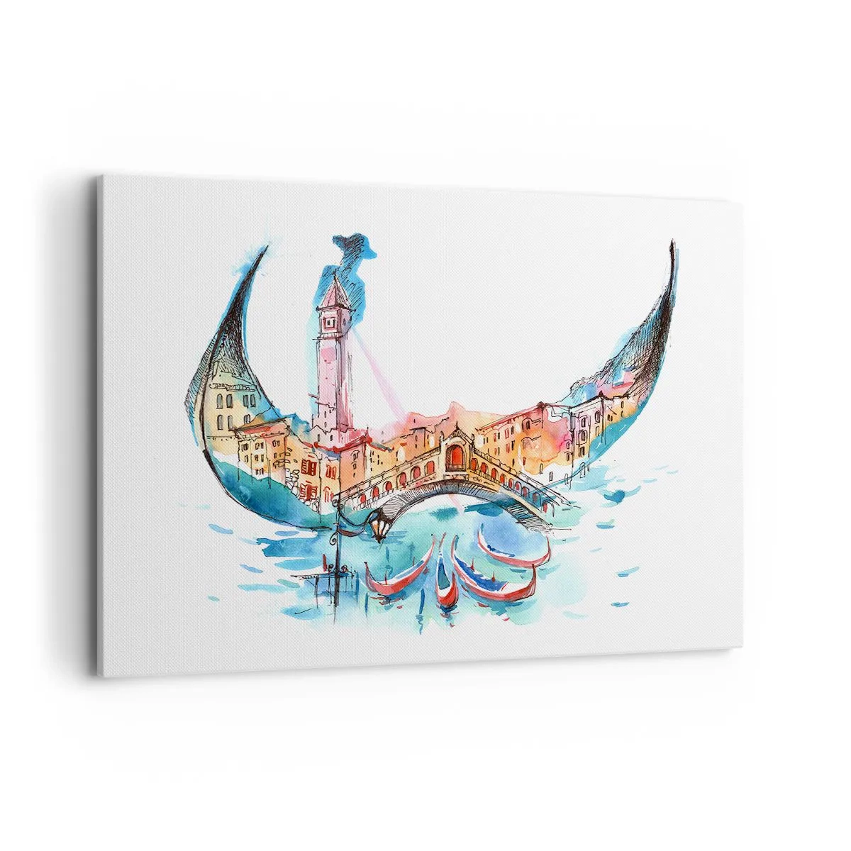 Canvastavla - Bild på duk - Vi flyter genom staden - 100x70 cm