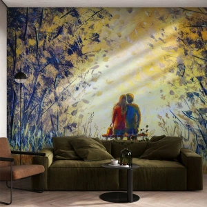 Fototapet Premium Sand - Magisk stund - Ett par älskare, Parkera, Natur - 500x350 cm