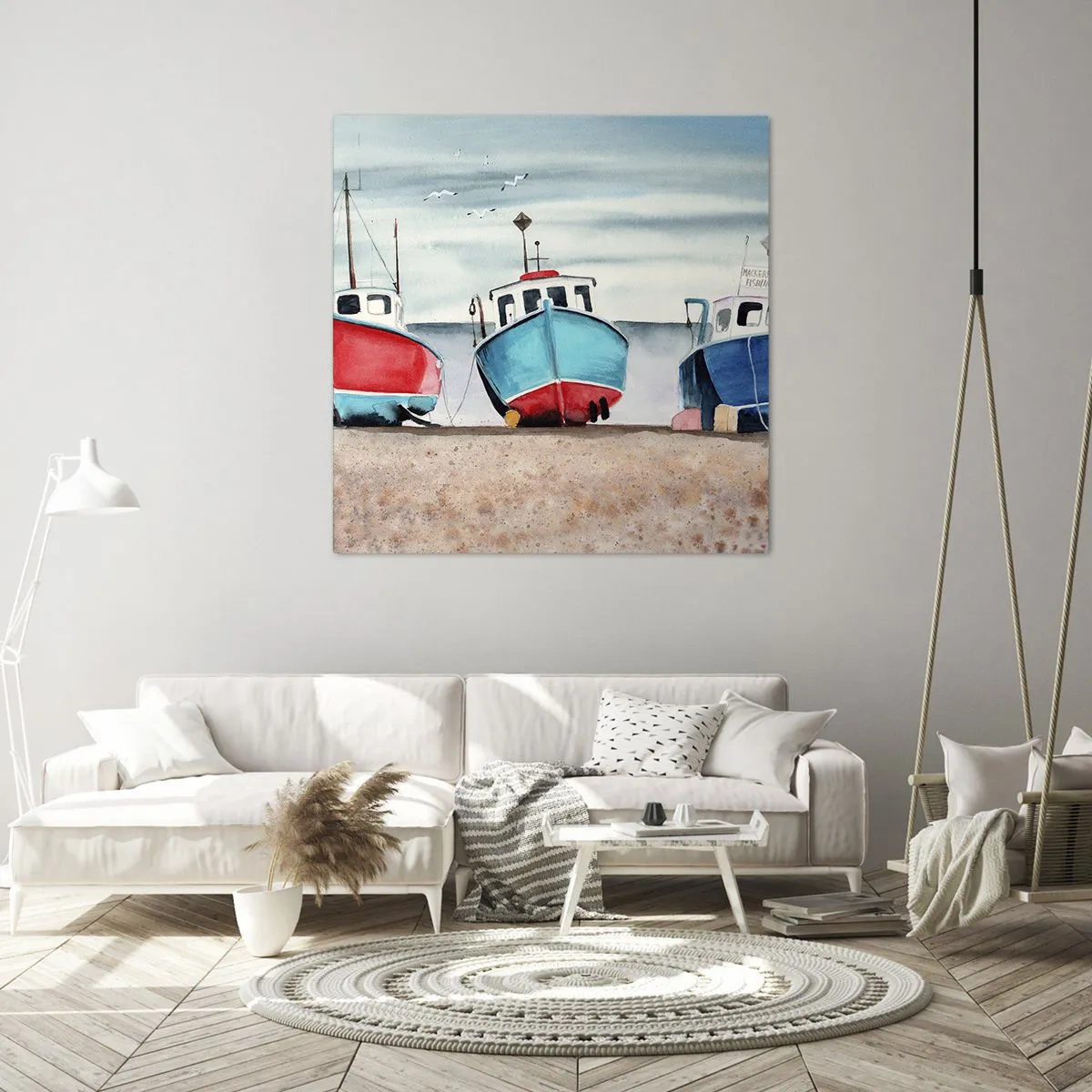 Canvastavla - Bild på duk - Redo för fångst - 70x70 cm