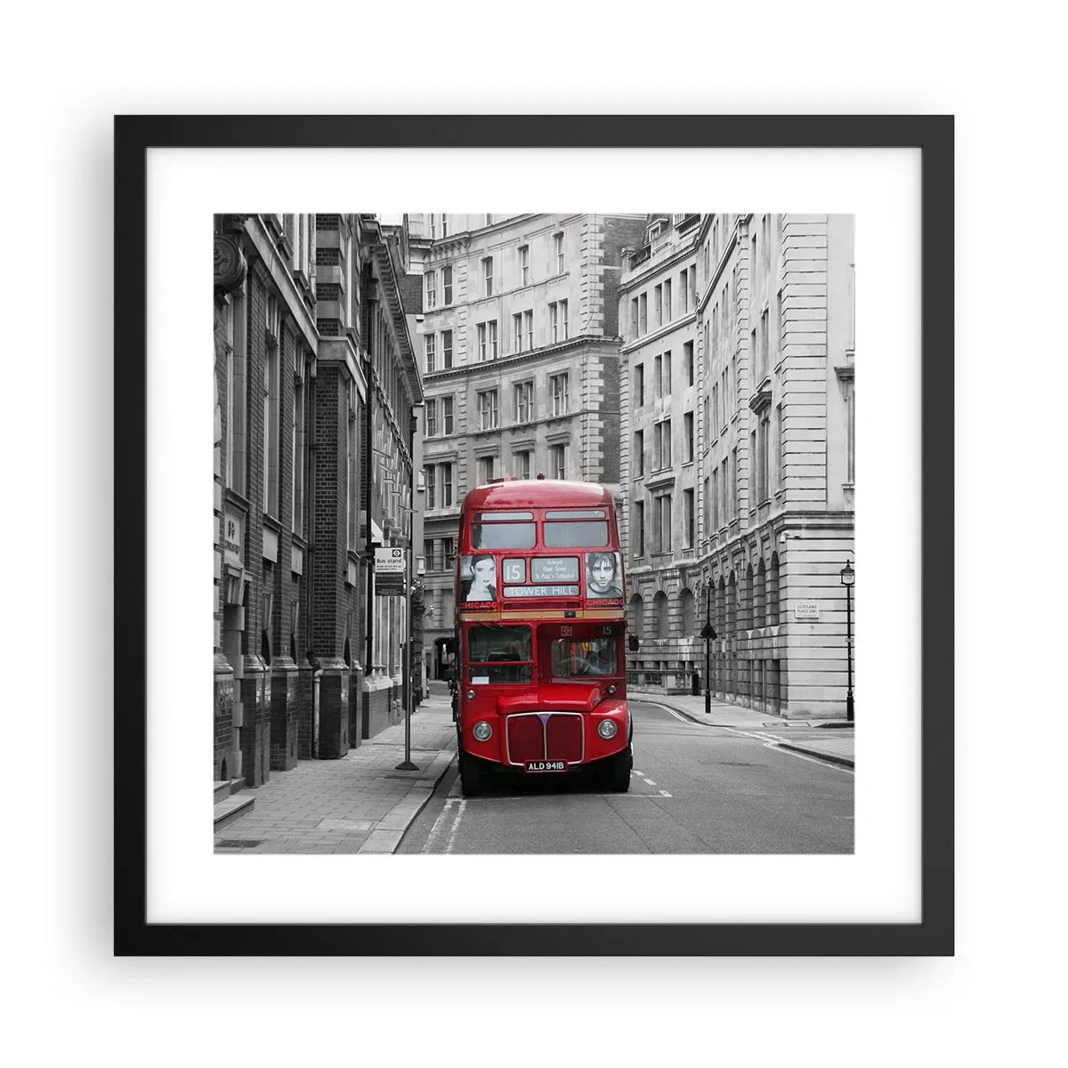 Affisch i svart ram - Vardagen behöver inte vara grå - 40x40 cm