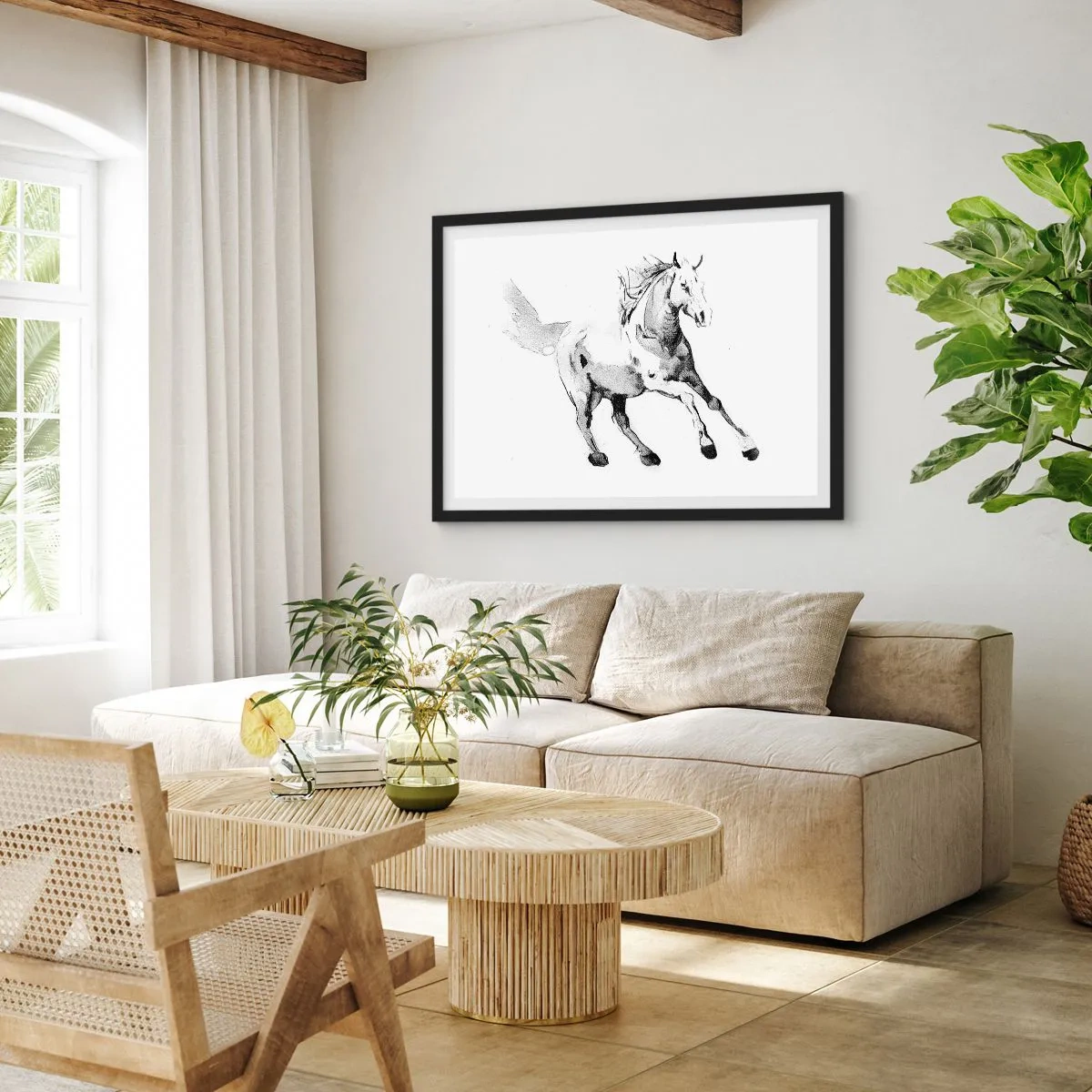 Affisch i svart ram - Obändig själ - 70x50 cm