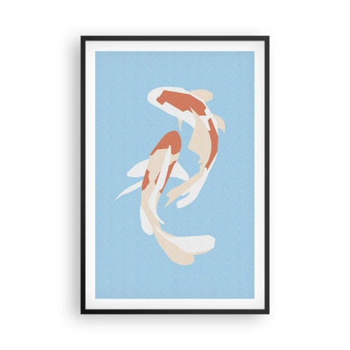 Affisch i svart ram - Spontan synkroniserad simning - 61x91 cm