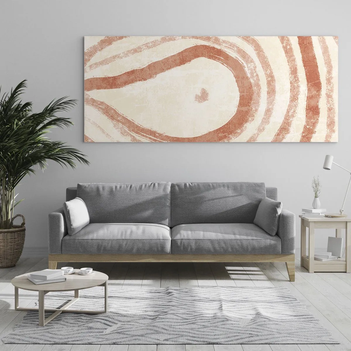 Glastavla - Bild på glas - Korallringar - komposition - 90x30 cm