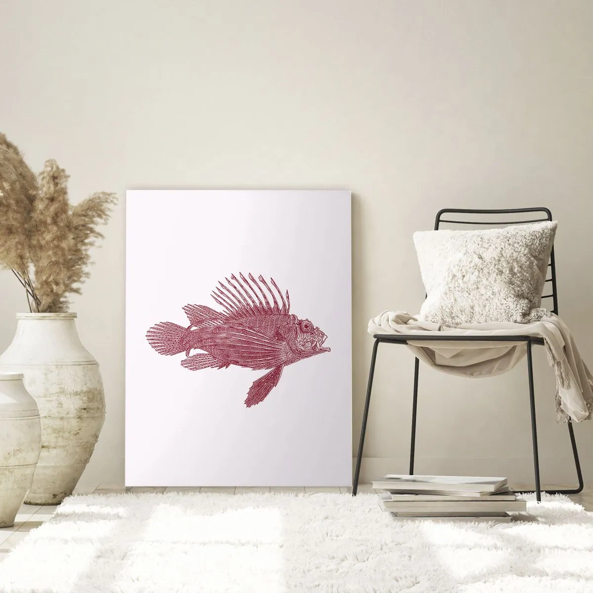 Glastavla - Bild på glas - En invånare i exotiska vatten - 50x70 cm