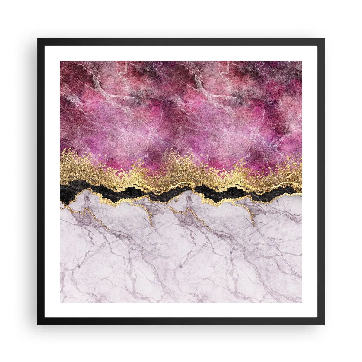 Affisch i svart ram - På gränsen - 60x60 cm