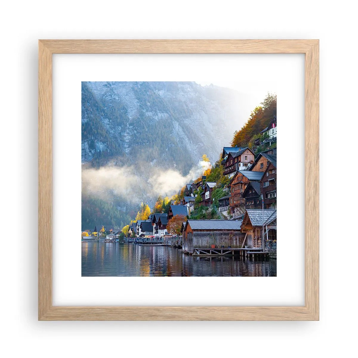 Affisch i ram av ljusek - Alpina klimat - 30x30 cm