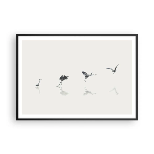 Affisch i svart ram - Fyra enkla steg - 100x70 cm